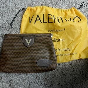 Vintage Authentic Valentino logo clutch with dust bag, great condition